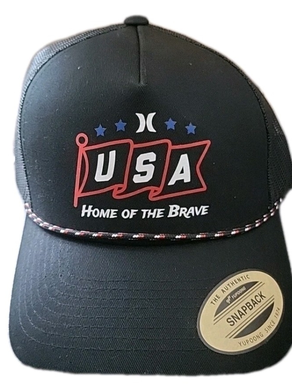 Hurley Black USA 'Home of the Brave' Snapback Hat